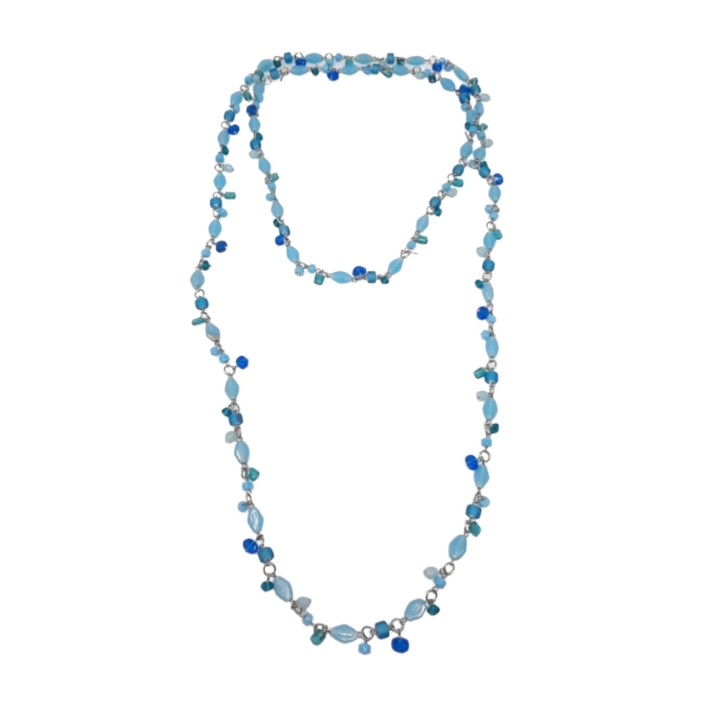 Elegant Blue Beaded Necklace